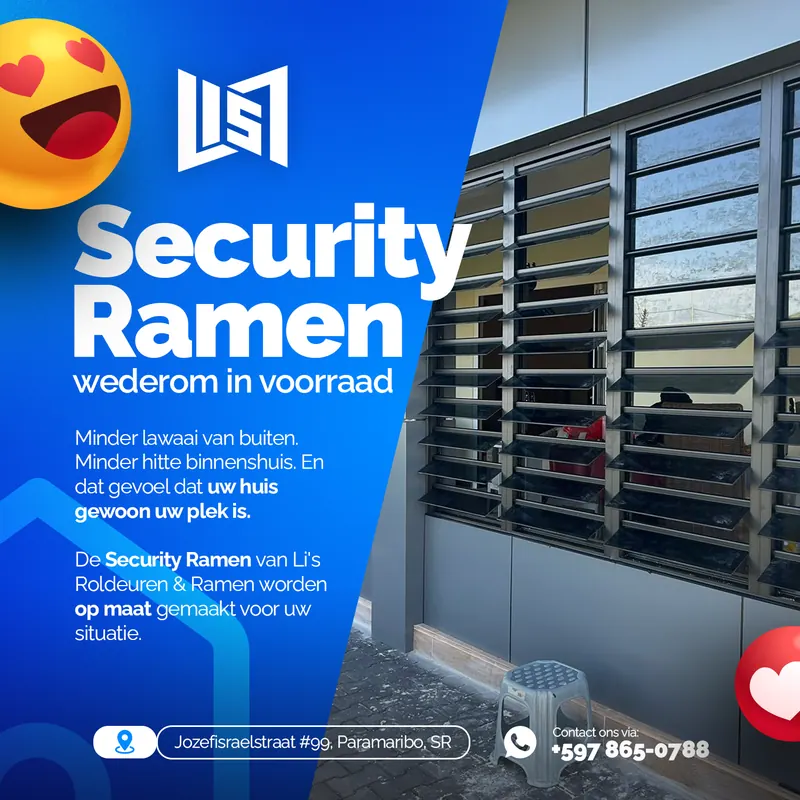 Post voor Li's Roldeuren & Ramen: security ramen weer op voorraad, met een foto van geplaatste security ramen