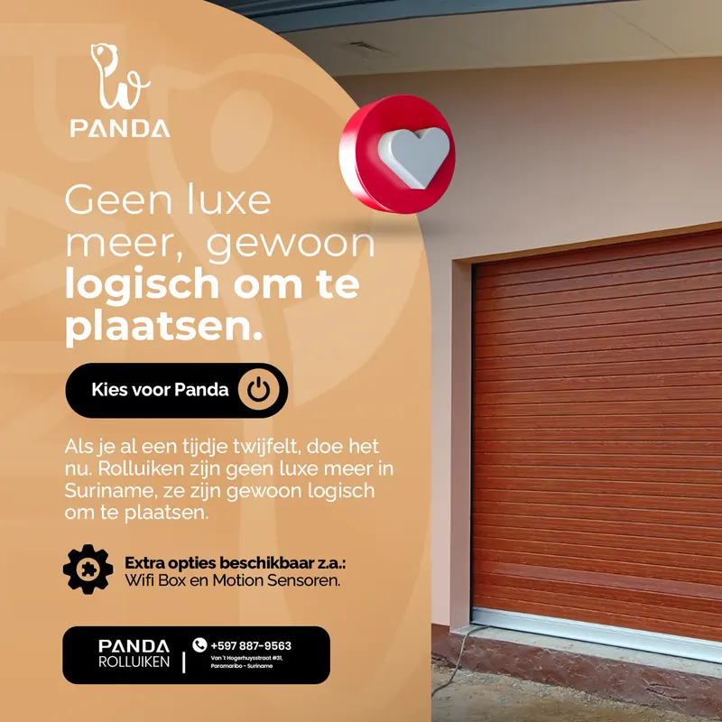 Post voor Panda Rolluiken: rolluiken zijn geen luxe meer, met een houtkleurige roldeur bij een woning